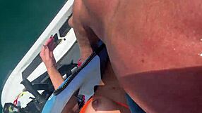 Hot blonde gets her pussy pounded on a jetski in a 1 on 1 sex scene