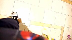 horny latina victoria june banged hard in mall restroom stall