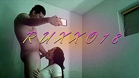 I fuck her mouth while she records the intense blowjob