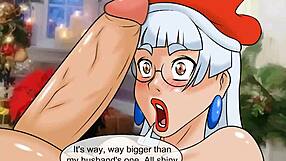 Meet And Fuck Game: Big Tits Anime Girl Gets Xmas Pay Rise Fucking