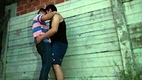 Hardcore gay striptease with clothes ripped in dark alley