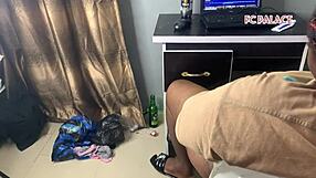 Housewife gets a steamy surprise from her husband's friend