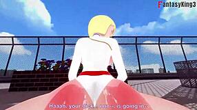 Fuck me harder, Superman! Power Girl cries naked.