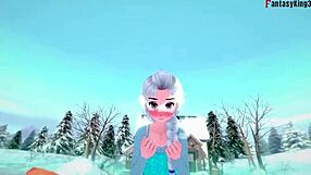 Elsa from Frozen Engages in Hard Sex in 3D Cartoon Fantasy