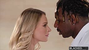 Blacked hotties Emma & Angel go wild sharing Jax's massive cock