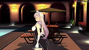 Belfast from Azur Lane invites me to the pool for some sucking fun.