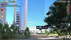 Fashionbusiness babe shows pussy while spreading legs in 3D cartoon