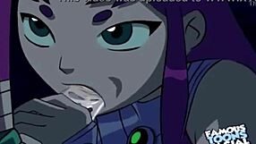 Starfire And Robin Feel Deep Connection In Bent Over Doggystyle With Facial Finish