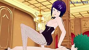 Mitsuki Bakugo, Kyoka Jiro, and Izuku Midoriya in Bunny Girl Intense 3D Action