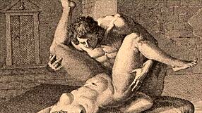 Vintage erotic illustration brings retro charm to life in anime style.