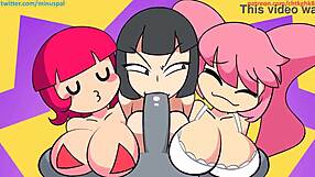Big ass vs. small ass in a facial cumshot competition