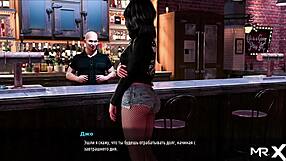 Fashionbusiness babe shows pussy while spreading legs in 3D cartoon