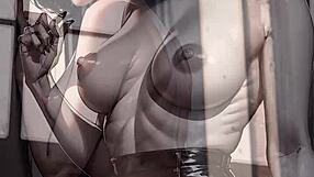 i see ai generated busty brunette in sexy anime hentai film noir