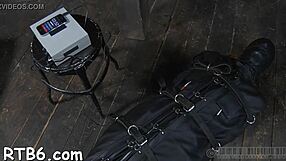 Femdoms compete in a hardcore BDSM game with bound subs