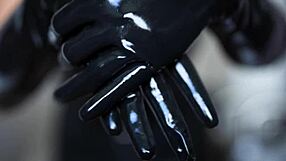 Latex fetish ASMR experience with glove play