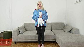 Fit18 - Amber Kawaii - Tall Blonde German Stuns In White Bodysuit POV 60FPS