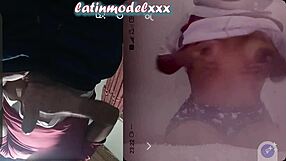 hot big ass model on videocall watches older lover masturbate