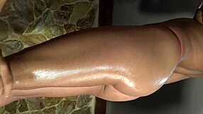 Oiled Colombian butt fingered in massage!