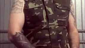 Would you fuck this old soldier in army cosplay, stroking his cock solo?