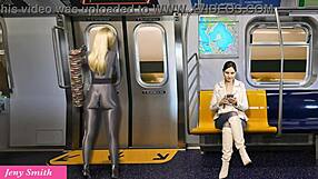 Intense masturbation with big ass flashing on way home