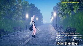 Cute anime girl dances innocently, then gets fucked in contrasting scenes.