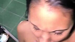 magrinha swallows cum from tattooed muscular guy in rio de janeiro abandoned house