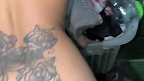 magrinha swallows cum from tattooed muscular guy in rio de janeiro abandoned house