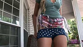 Why does this gorgeous blonde college girl reveal perfect bare tits?