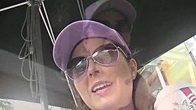 Married woman Helena Price shows her private part in public