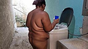 latina milf stepmom gets cum on huge tits in backyard?