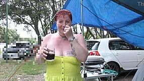 Trashy Kiwi Milf's Public Disgrace at Holiday Park