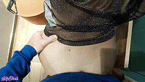 Completely caught in the dressing room during a blowjob