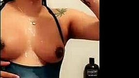 I am so horny as a hot spanish pregnant housewife, craving lesbian touches on my natural tits.