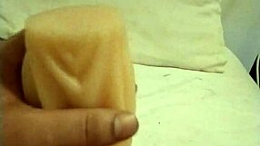 hey, this amateur tries huge toys in costume