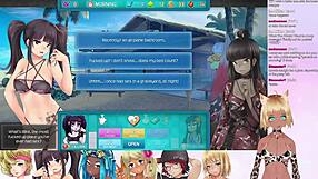 Vtuber lewdneko plays huniepop 2 double date part 4, featuring group interactions