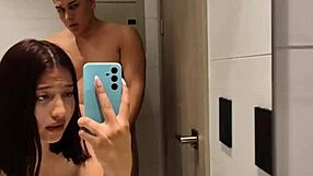 My sister-in-law bathing, I couldn't resist entering to fuck her!