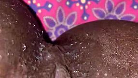 Black beauty gets cum inside her vagina from a big black cock