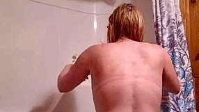 Solo female bathing scene turns into a steamy solo action