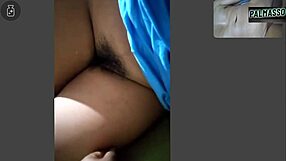 I felt so horny showing my hairy pussy on video call for my compadre to masturbate.