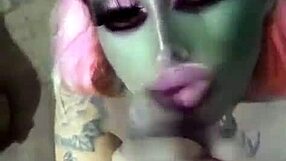 Beautiful blonde gets a mouthful of cum in this video