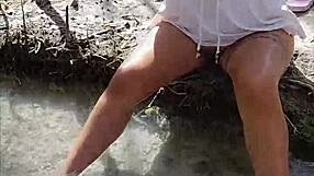 Mexican Latina Flashes Tits And Pussy Publicly