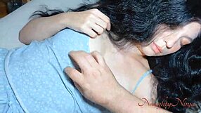 My brunette step-mom’s night time adventure with my big cock