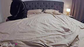 Hot milf in fur coat gets kinky in hotel room