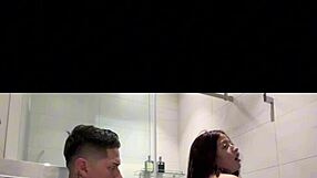 My sister-in-law bathing, I couldn't resist entering to fuck her!