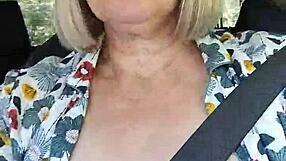 selfie with tits exposed in the car