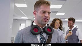 Hot office action with cncmilf and her coworkers