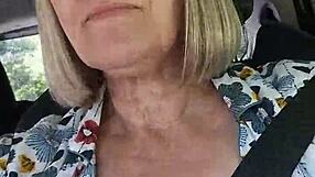 selfie with tits exposed in the car