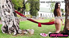 Big Boobs Petite Russian Beauty Strips Outdoors Exposing Big Ass And Tits