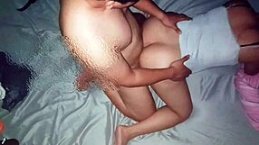 is this chubby asian mom having sex with her roommate?