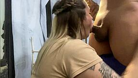 Technician gets paid in kind with a deepthroat blowjob